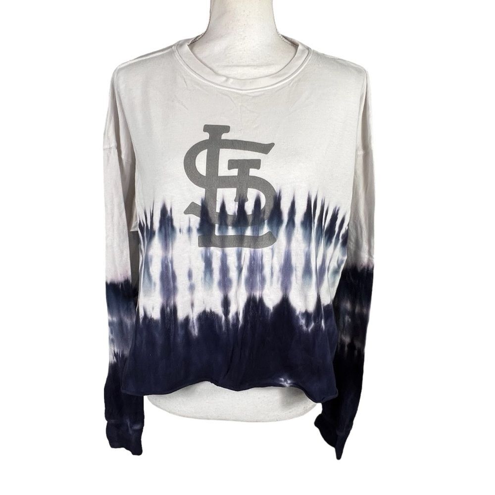 St Louis Cardinals Cropped Tie Dye Cotton Long Sleeve Large Tailgate Baseball